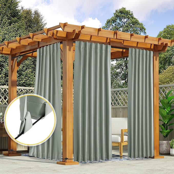 NICETOWN 2 Panels Weighted Outdoor Curtains - Image 7
