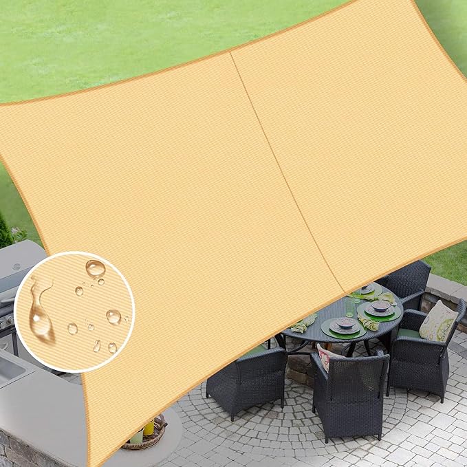 LOVE STORY Rectangle 9'x10' Waterproof Sun Shade Sail Canopy UV Block by LOVESTORY
