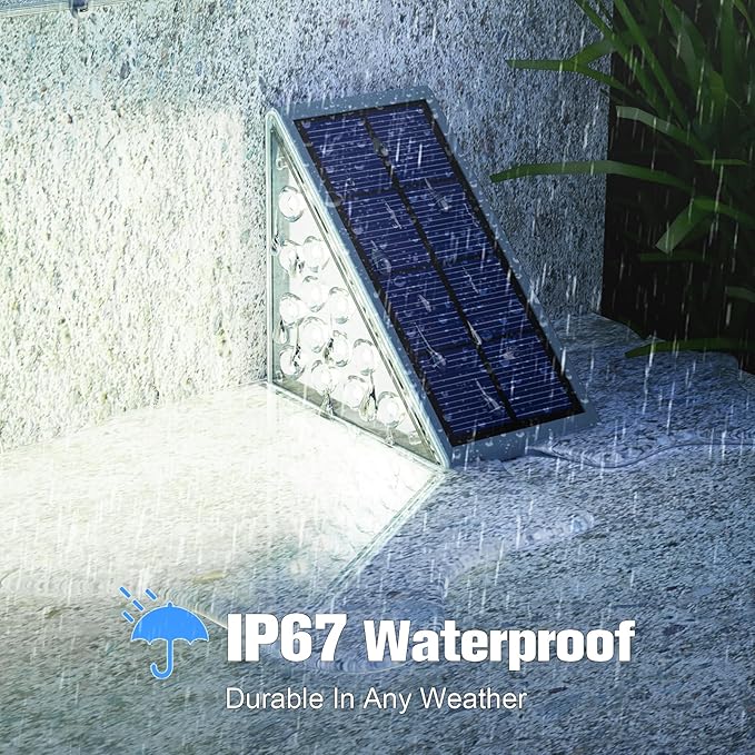 VOLISUN Solar Stair Lights 12 Pack, Solar Step Lights Waterproof IP67, Outdoor - Image 5