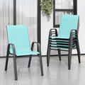 Patio Chairs Set of 6, Stackable Outdoor Dining Chairs by Vimstora