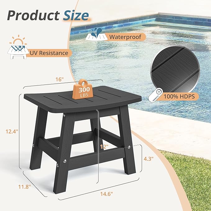 LUE BONA Outdoor Adirondack Ottomans, Footrest Footstool, Outdoor Foot Rest - Image 2