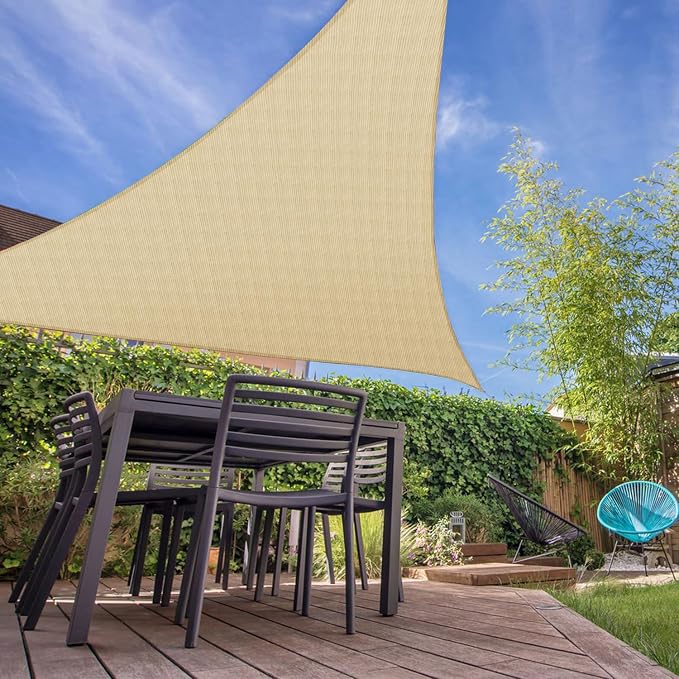E&K Sunrise 6' x 6' x 6' Sun Shade Sail Triangle Canopy Shade Cover UV Block - Image 7
