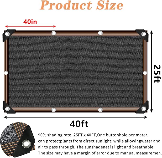 QLOFEI Shade Cloth for Patio, 80-90% Sunblock Shade Sails for Garden Pergola - Image 3