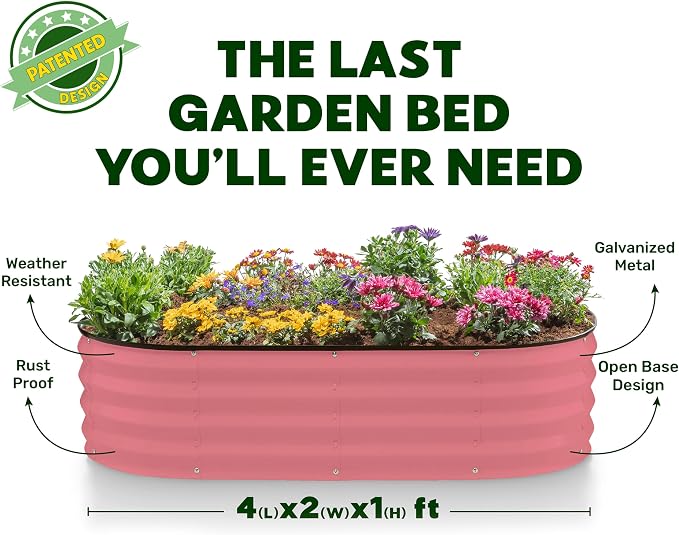 Plant & Plot Galvanized Raised Garden Beds Outdoor // 4×2×1 ft Planter Raised - Image 5