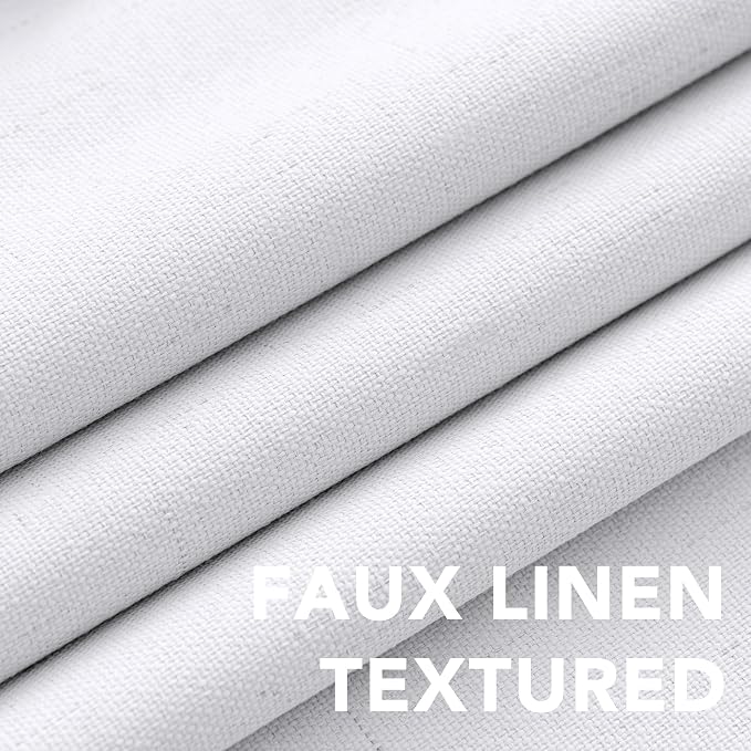H.VERSAILTEX White Linen Blackout Curtains Durable Thick Textured Linen Look - Image 5