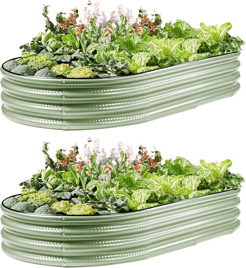 2 Pack Raised Garden Bed Kits, Easy Assembly Metal Raised Bed by Gartist