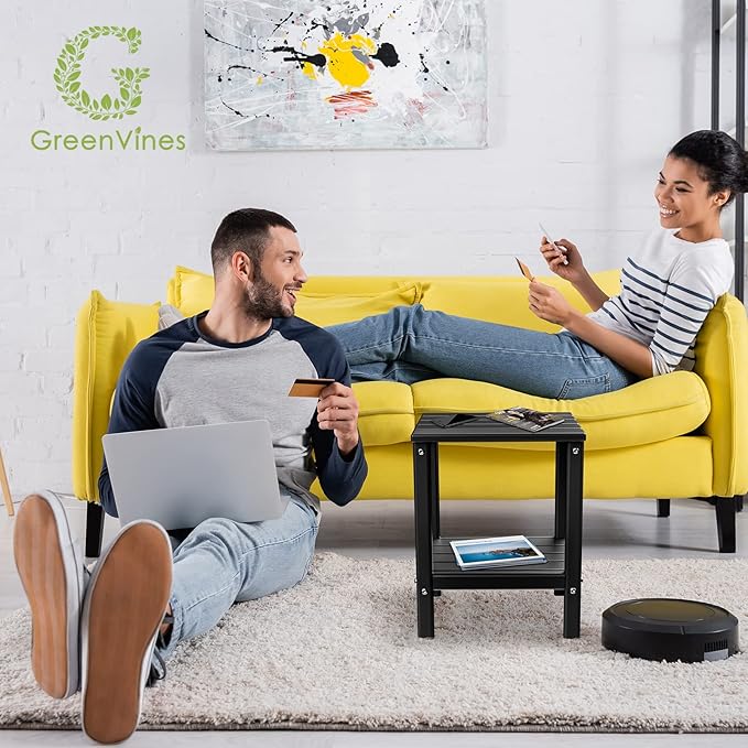 GREENVINES Adirondack-Outdoor-Side-Table | Set of 4 | 14 x 13 Inches | HDPE - Image 4