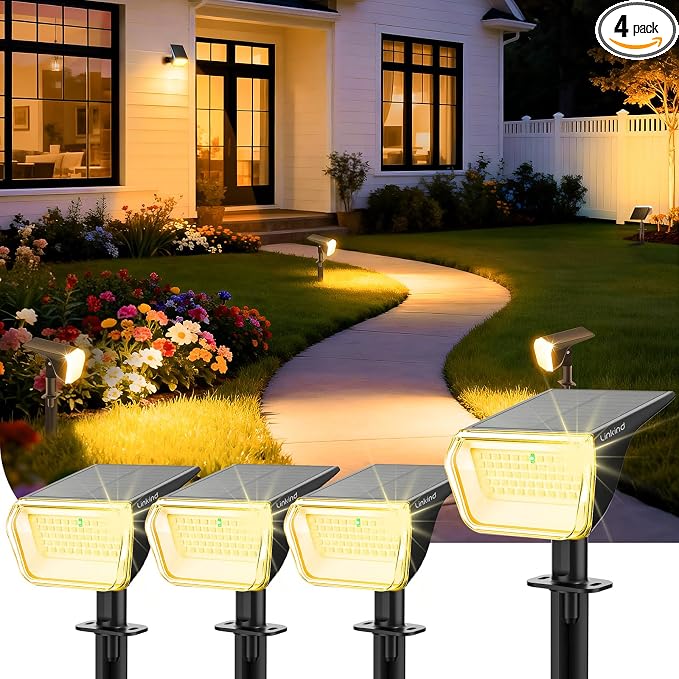 Linkind Solar Spot Lights Outdoor Waterproof IP67, 60 LED Solar Flood Lights by Linkind