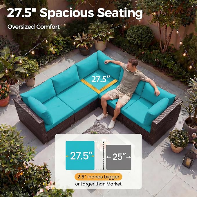 NICESOUL 7 Piece Patio Furniture Set - Image 6