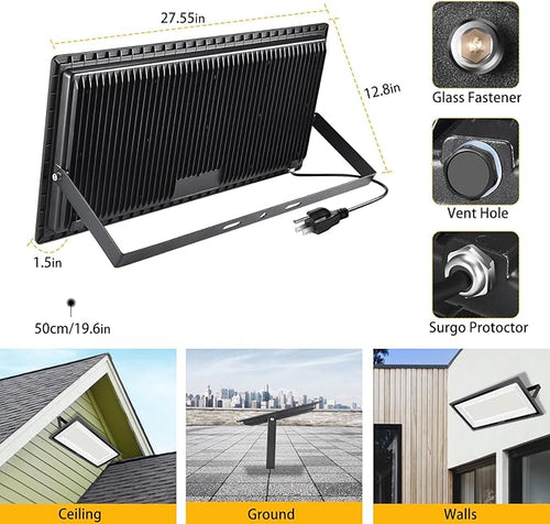 2 Pack 1000W LED Flood Light Outdoor, 4250W Equivalent Super Bright 99500LM - Image 2