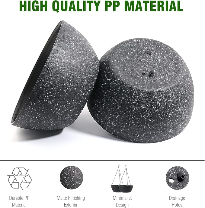 13 inch Large Hanging Planters Plant Pots - Image 3