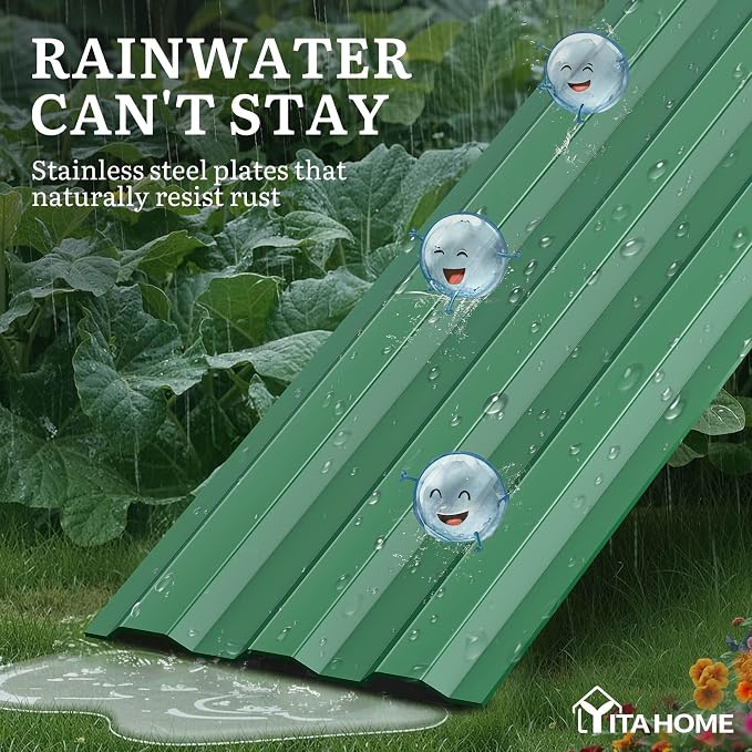 YITAHOME 8x4x1ft 2pcs Large Raised Garden Bed Kit, Galvanized Metal Planter Box - Image 5