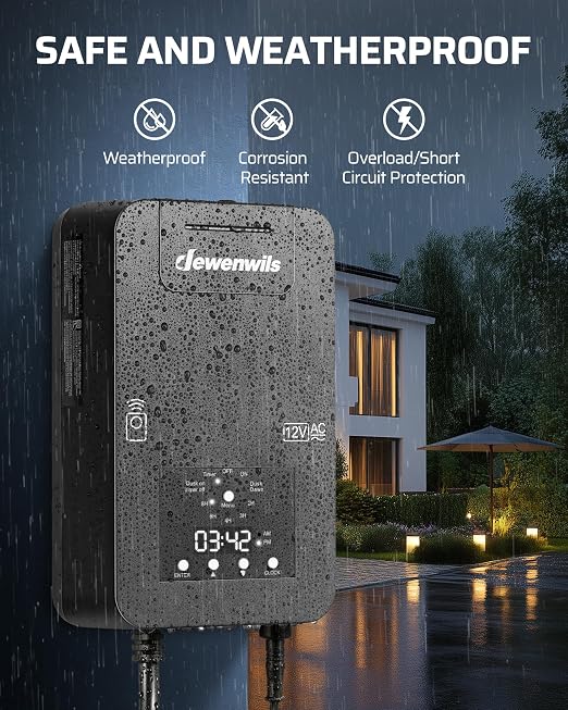 DEWENWILS 300W Low Voltage Landscape Transformer, Photocell Sensor & Timer - Image 5