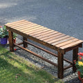 35.4'' Outdoor Garden Benches Weatherproof Patio Bench Two-Person Seat Backless by YangAera
