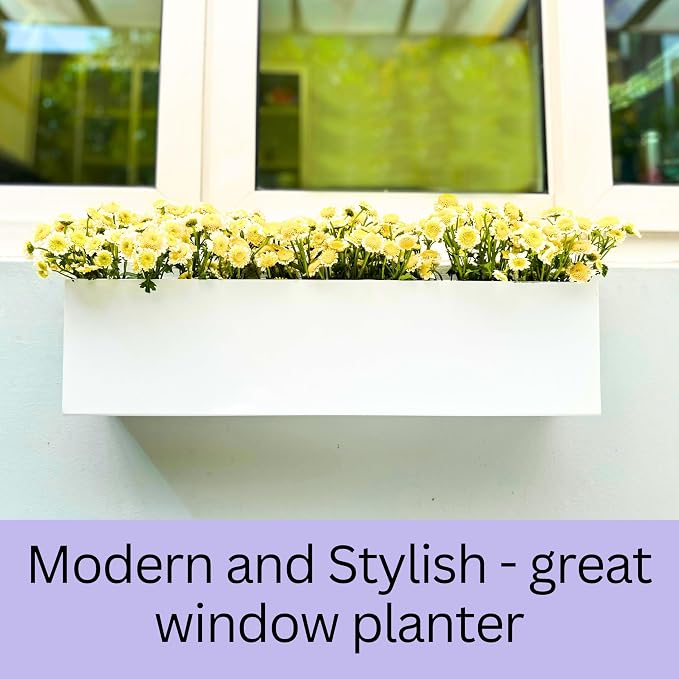 LaLaGreen Wall Planters for Outdoor White Carbon Steel Metal Hanging Flower Pots - Image 3