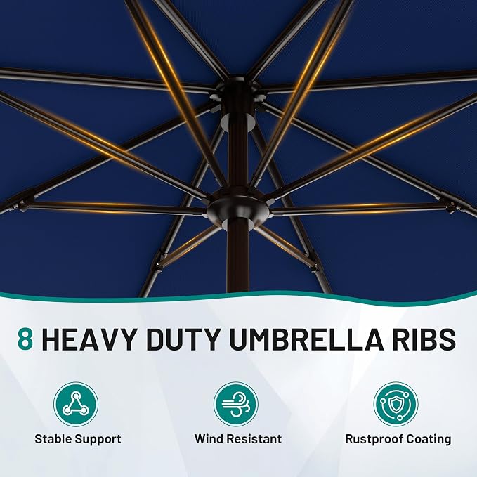 AreShark 9 FT Patio Umbrella for Outdoor, Outdoor Umbrella - Image 3