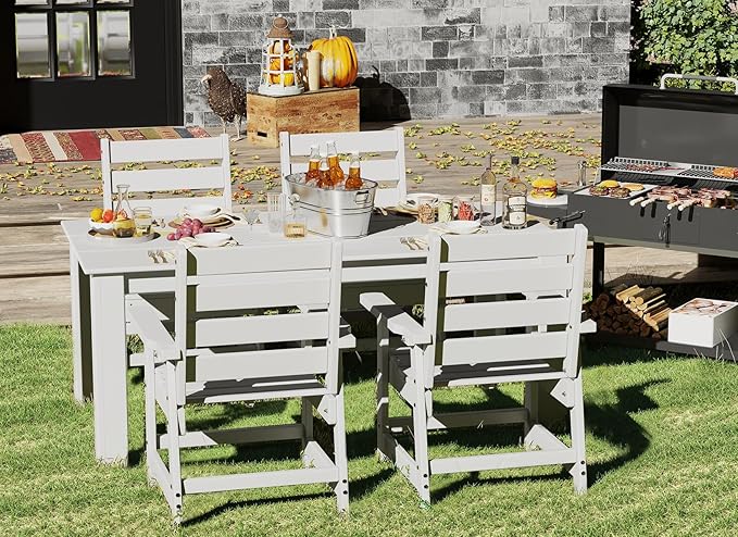 GREENVINES Outdoor Dining Chairs Set of 2 | HDPE | Patio Chair | All-Weather | - Image 3
