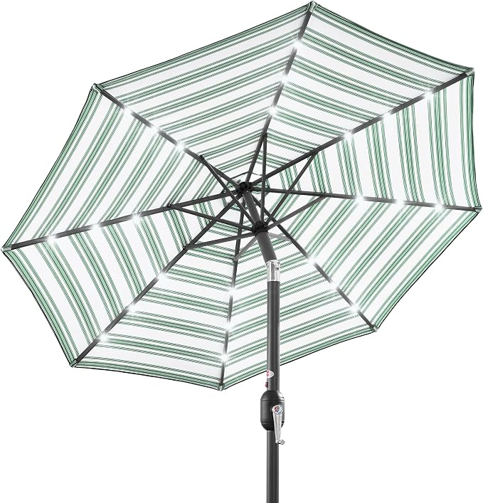 Best Choice Products 10ft Solar Polyester LED Lighted Patio Umbrella w/Tilt by BestChoiceProducts