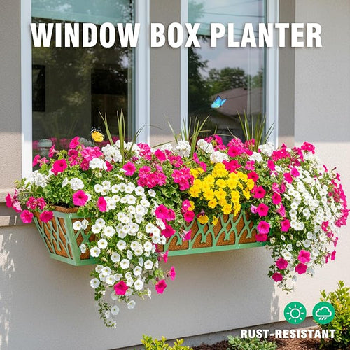 2 Pack 30 Inch Window Boxes Planters Railing Planter Box - Image 2