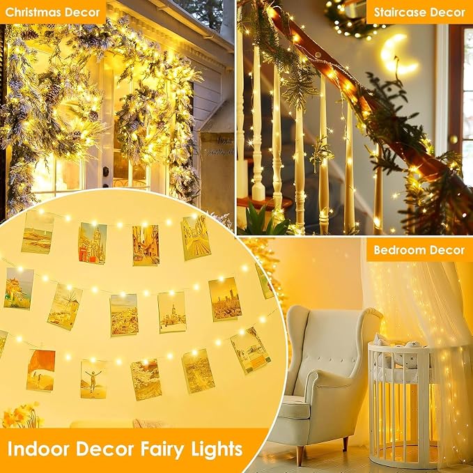 4Pack 240LED Christmas Fairy Lights Battery Operated - Image 5