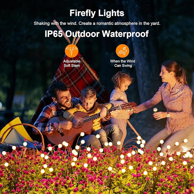 ASMAD Solar Lights Outdoor, Solar Garden Lights, Outdoor Decorations, Firefly - Image 3