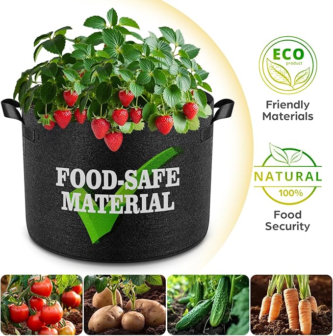 10 Pack 3 Gallon Grow Bags, Thickened Nonwoven Fabric Planter Pots - Image 5