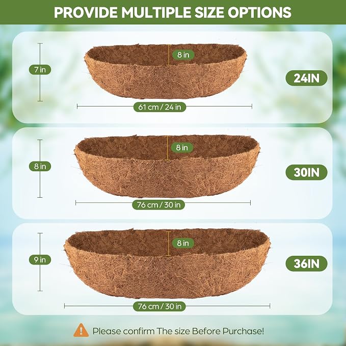 2Pcs Trough Coco Liner 30" Coco Coir Liners - Image 6