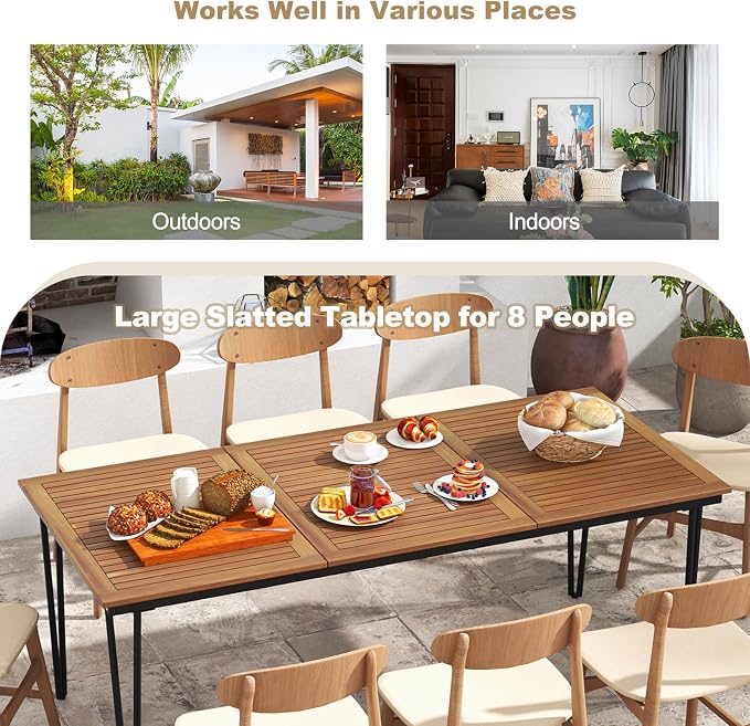 Tangkula 79 Inch Outdoor Dining Table - Image 5