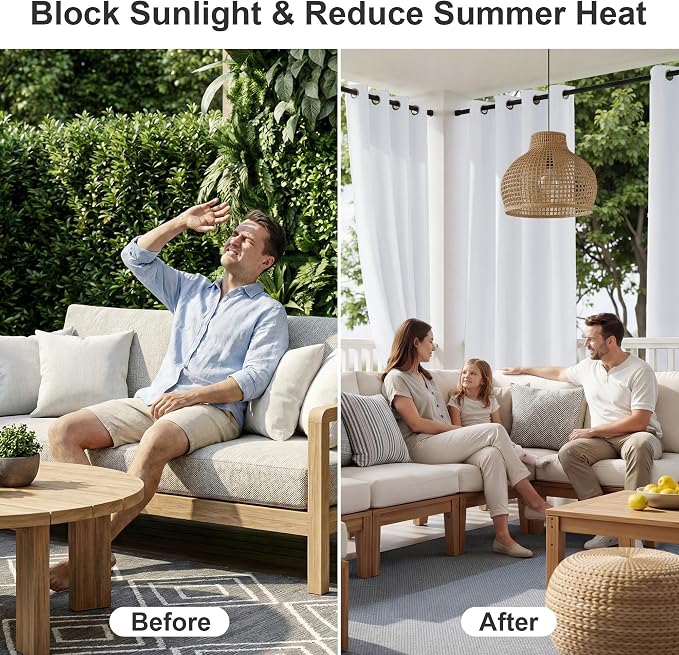 RYB HOME Outdoor Patio Curtains - Image 2
