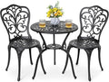 NUU GARDEN 3 Piece Bistro Set Outdoor, All Weather Cast Aluminum Patio Bistro by NUUGARDENCORPORATION