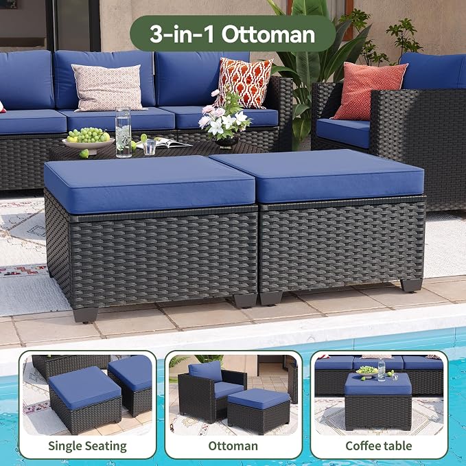 Aoxun 9 Piece Outdoor Patio Furniture Set 8 Seats, Outdoor Sectional - Image 6