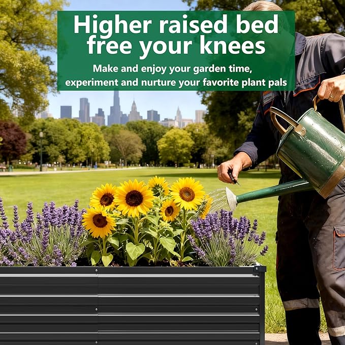 2 Pack 6x3x1FT Galvanized Raised Garden Bed Kit, Outdoor Metal Planter Box - Image 7