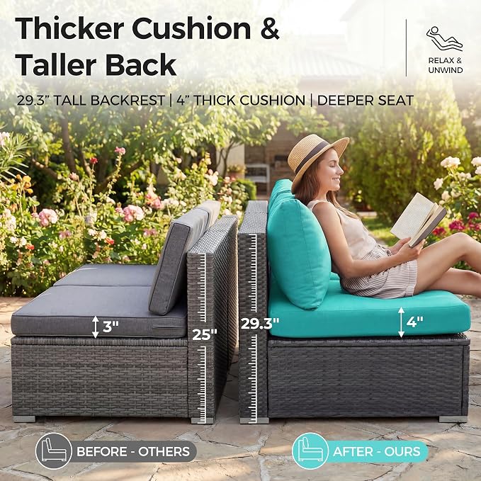 NICESOUL 7 Piece Large Modern Patio Furniture Set - Image 7