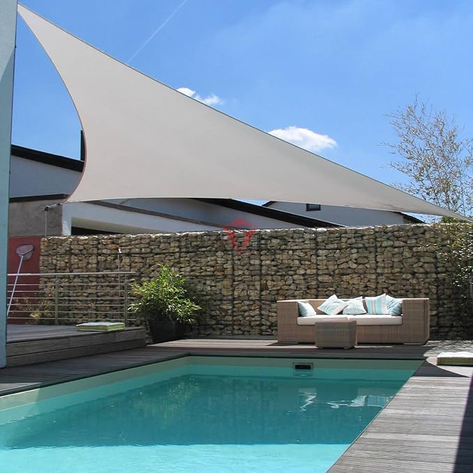 Patio Paradise 10' x 10' x 10' Sun Shade Sail Triangle Canopy Shade Cloth - Image 6