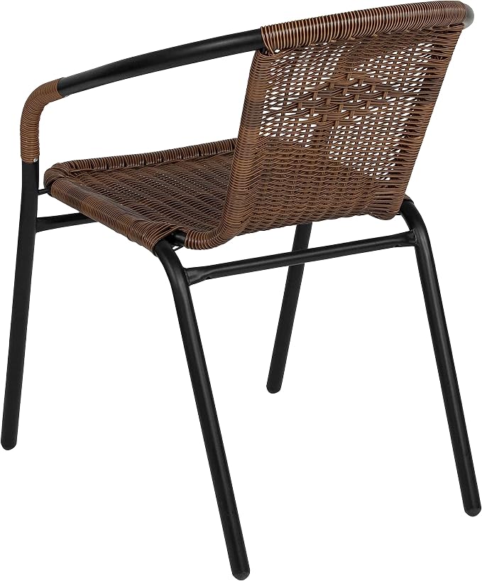 Flash Furniture Lila Modern Rattan Indoor/Outdoor Stackable Dining Chairs - Image 8