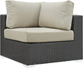 Modway EEI-1856-CHC-BEI Sojourn Wicker Rattan Outdoor Patio Coffee Table by Modway