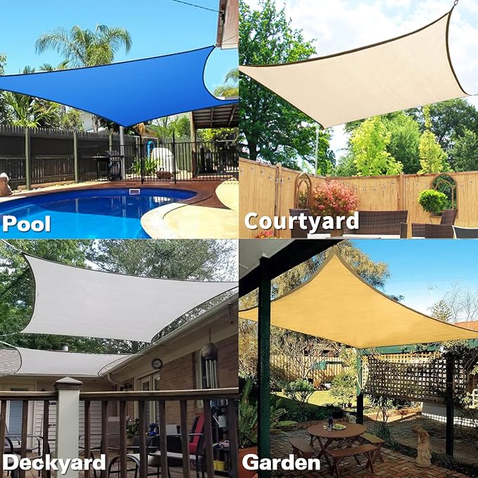 KANAGAWA Sun Shade Sail 12'x12' Rust Red Square UV Block Canopy Awning Shelter - Image 7