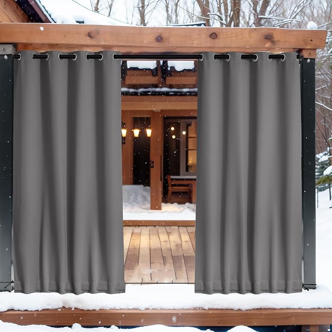 NICETOWN 2 Panels Blackout Weighted Outdoor Curtains - Image 8