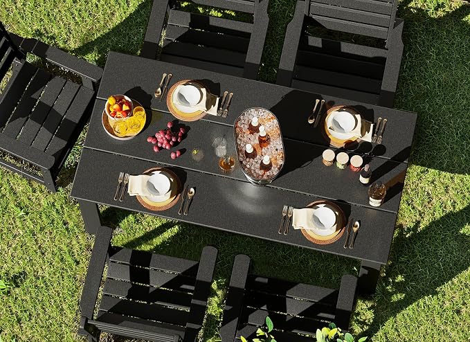 GREENVINES Outdoor Dining Chair | HDPE | Patio Chairs | All-Weather | Black - Image 4