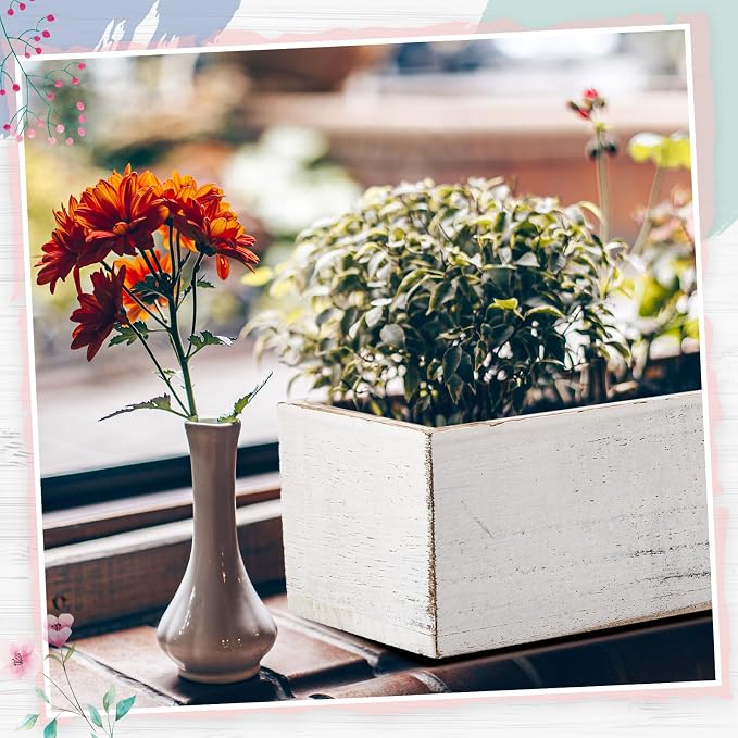 Dandat 2 Set Wood Boxes for Centerpieces 16x4 Inch Rectangle Wooden Planter Box - Image 5