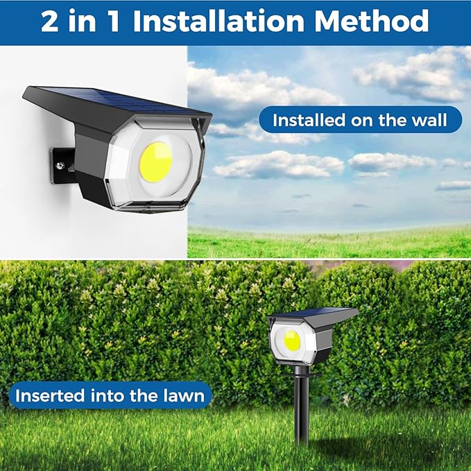 Peasur 6 Pack Solar Lights Outdoor, Solar Powered Spot Uplights Waterproof - Image 4