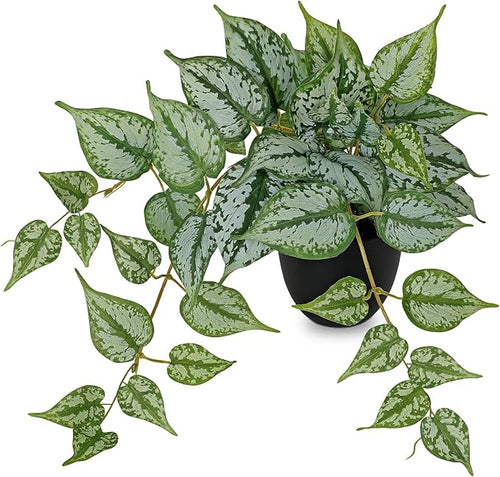 17.7" Artificial Plants Indoor Home Decor, Fake Potted Silk Plants by VillaComo