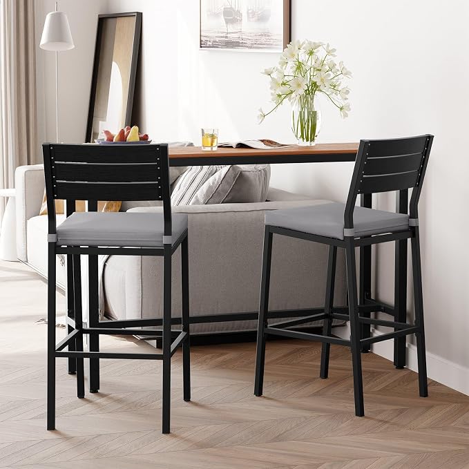 Crestlive Products Outdoor Bar Stools Set of 4, Patio Counter Height Barstools - Image 7
