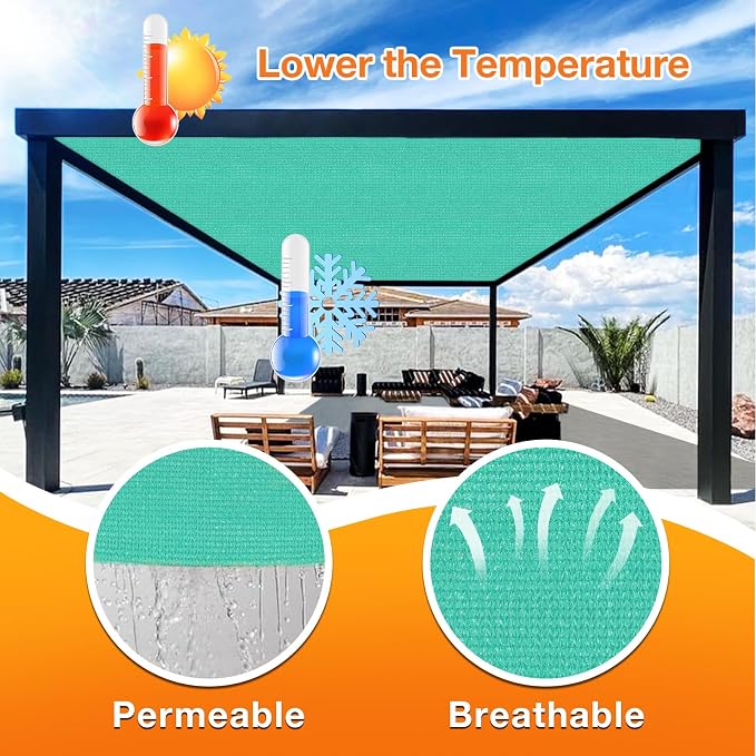 Artpuch Outdoor Pergola Shade Cover 10' X 20' Sun Shade Cloth - Image 4
