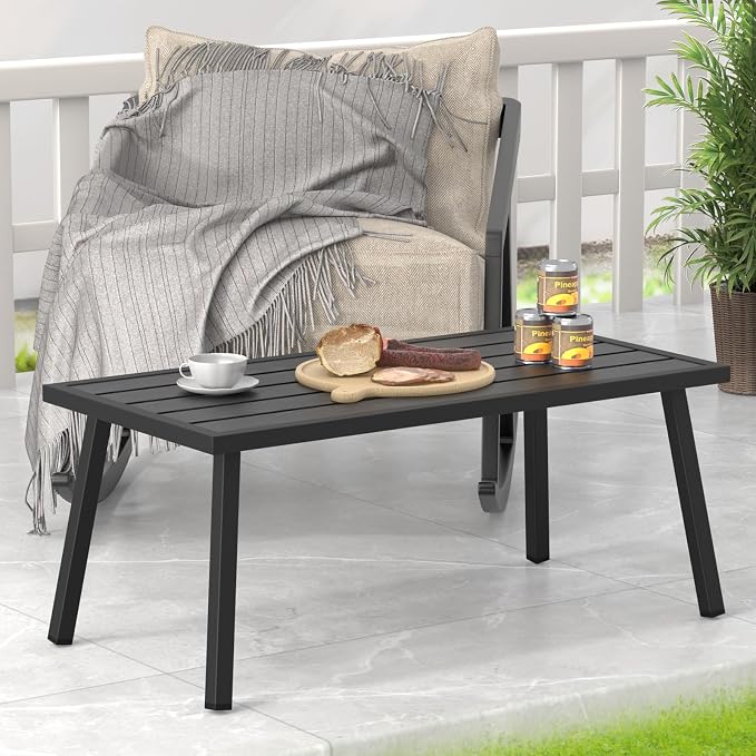 C-Hopetree Small Metal Outdoor Coffee Side Table - Image 2