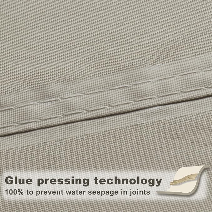 SUNNY GUARD Waterproof Sun Shade Sail 7' x 9' Taupe Rectangle UV Block Sunshade - Image 3