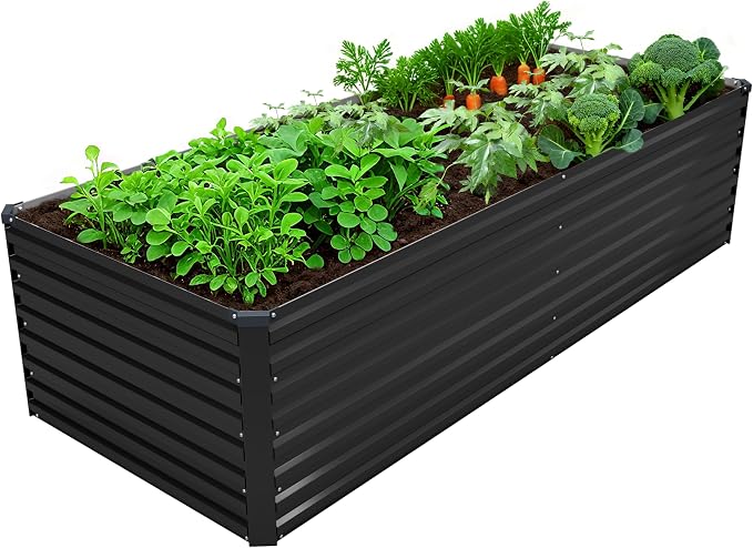 8x2x2FT Galvanized Raised Garden Bed Kit, Vegetable Plant Boxes-Rectangle Metal by DIIYIV