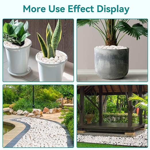 20 lbs White Rocks for Landscaping, 1-2 inch Decorative Rocks for Plants Indoor - Image 6