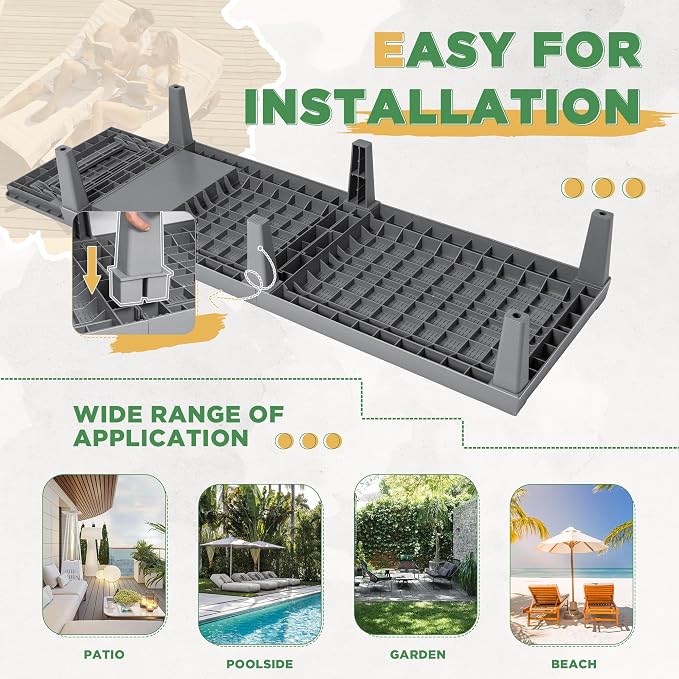 Greesum Outdoor Chaise Lounge Chair Set of 2, Waterproof 5-Position Adjustable - Image 5