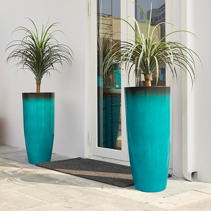 Glitzhome 30" H Tall Outdoor Planter, Plastic Large Flower Pots - Image 6